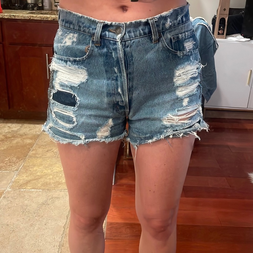The kooples denim jean shorts